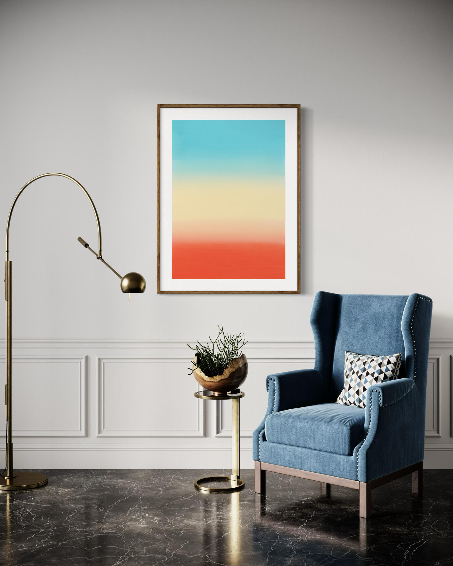 "Daughter of the Sun" | Camila Avelar Abstract Fine Art Print Red Yellow Blue | Framed Limited Edition of 150