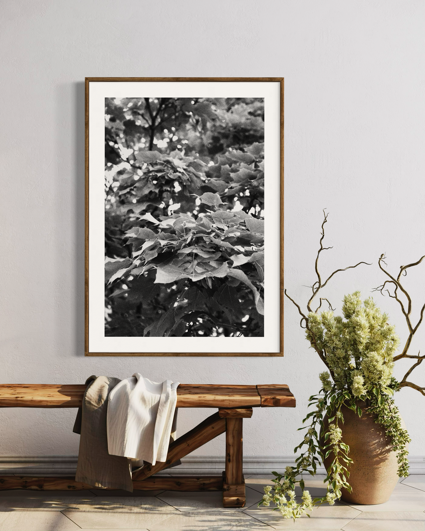 leaves fine art limited edition Camila Avelar print black and white